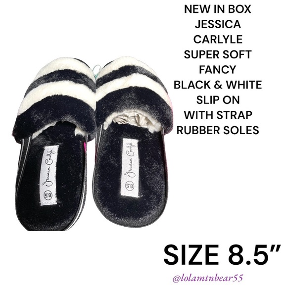 NEW IN BOX JESSICA CARLYLE SUPER SOFT FANCY BLK/WHITE SLIP ON SLING BACK SHOES - Picture 9 of 16